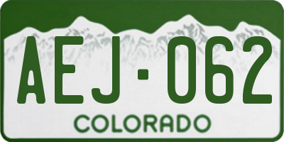 CO license plate AEJ062