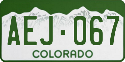 CO license plate AEJ067