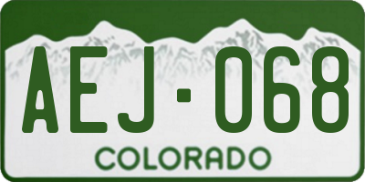 CO license plate AEJ068