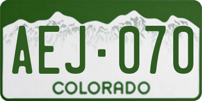 CO license plate AEJ070
