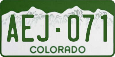 CO license plate AEJ071
