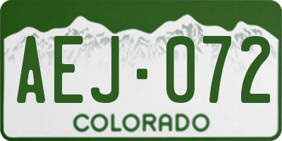 CO license plate AEJ072