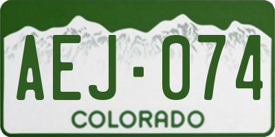 CO license plate AEJ074