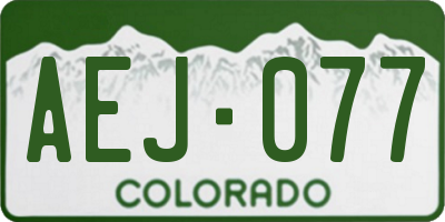 CO license plate AEJ077