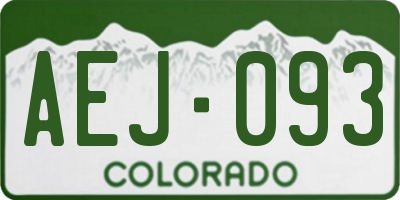 CO license plate AEJ093