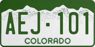 CO license plate AEJ101