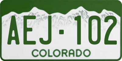 CO license plate AEJ102