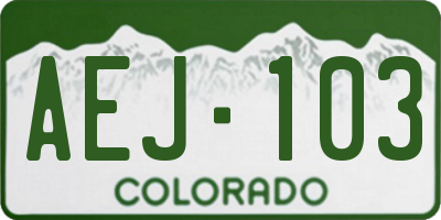 CO license plate AEJ103