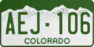 CO license plate AEJ106