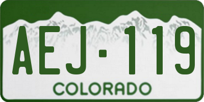 CO license plate AEJ119