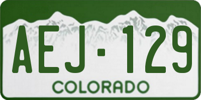 CO license plate AEJ129