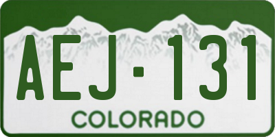 CO license plate AEJ131