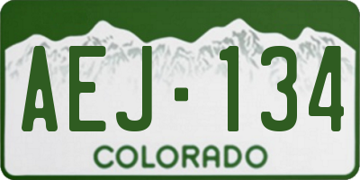 CO license plate AEJ134