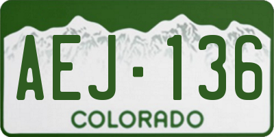 CO license plate AEJ136