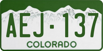 CO license plate AEJ137