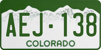 CO license plate AEJ138