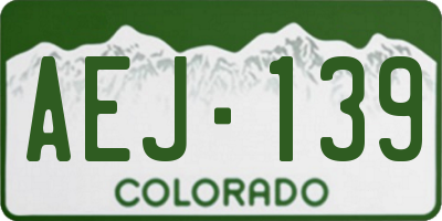 CO license plate AEJ139
