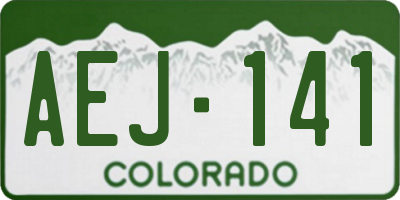 CO license plate AEJ141