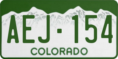 CO license plate AEJ154