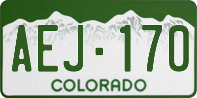 CO license plate AEJ170