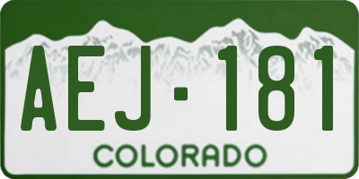 CO license plate AEJ181