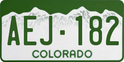 CO license plate AEJ182