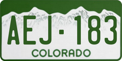 CO license plate AEJ183