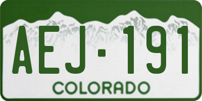 CO license plate AEJ191