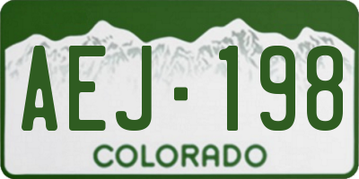 CO license plate AEJ198