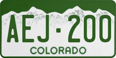 CO license plate AEJ200
