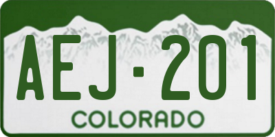 CO license plate AEJ201