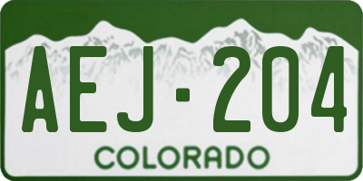CO license plate AEJ204