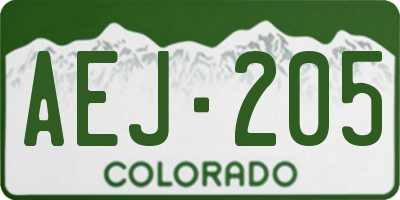 CO license plate AEJ205