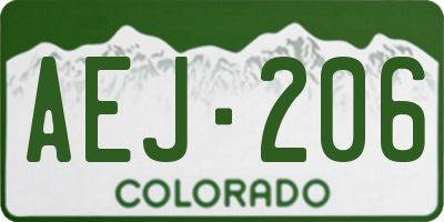 CO license plate AEJ206