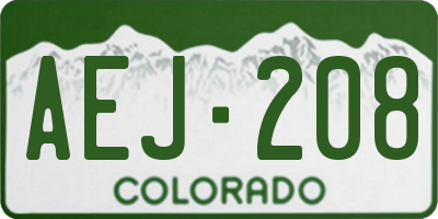 CO license plate AEJ208