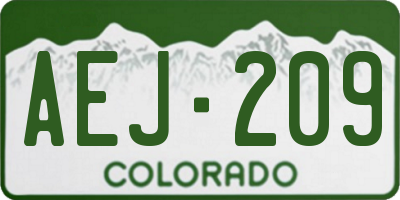 CO license plate AEJ209