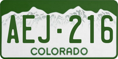 CO license plate AEJ216