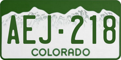 CO license plate AEJ218