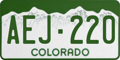 CO license plate AEJ220