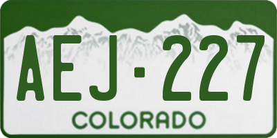 CO license plate AEJ227