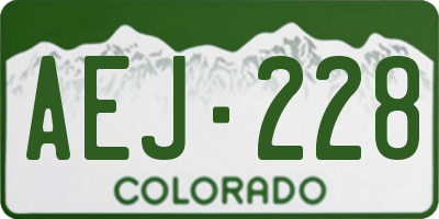 CO license plate AEJ228