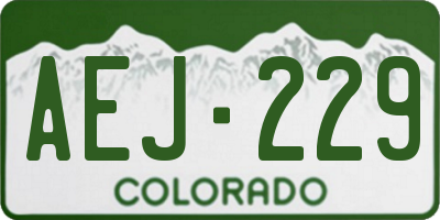 CO license plate AEJ229