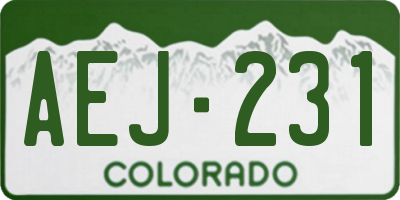 CO license plate AEJ231