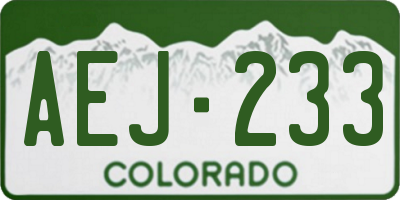 CO license plate AEJ233