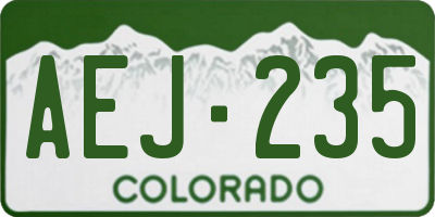 CO license plate AEJ235