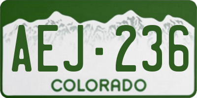 CO license plate AEJ236