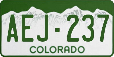 CO license plate AEJ237