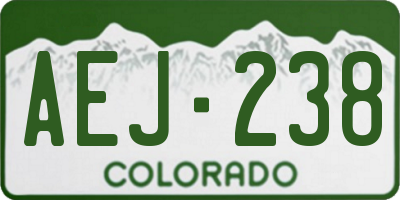 CO license plate AEJ238