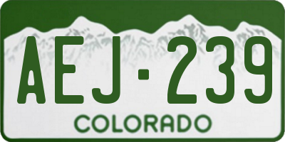 CO license plate AEJ239