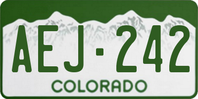 CO license plate AEJ242